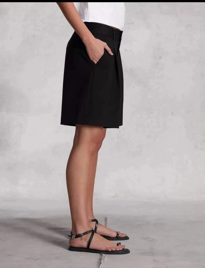 Pantalones Cortos Rag & Bone Irina Mezcla de Lana A Medida Negro Talla 2 Foto 2 de 4