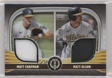 2022 Topps Tribute Dual Relics 2 Player 198/199 Matt Olson Chapman #DR2-CO ny9