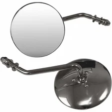 Emgo Chrome Universal Steel Mirror - Stamped Steel - Round Motorcycle 20-21794