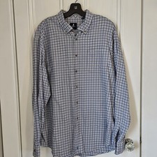 Johnnie-O Men's XL Sycamore Tucked Plaid Button Down Shirt Malibu Blue JMWL8120