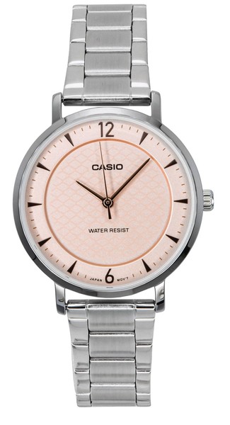 Casio Standard Quarz Casual Edelstahl Lachs Zifferblatt LTP-VT04D-4A Damenuhr-image