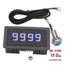 4 Digital LED Tachometer, RPM Speed Meter Digital Motor with Hall Blue
