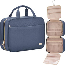 Travel Toiletry Bag for Women, Portable Hanging Organizer for Full-Sized Shampoo