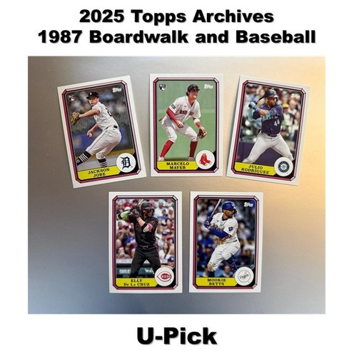2025 Topps Archives 1987 Boardwalk and Baseball -- U Pick! -- Complete Your Set