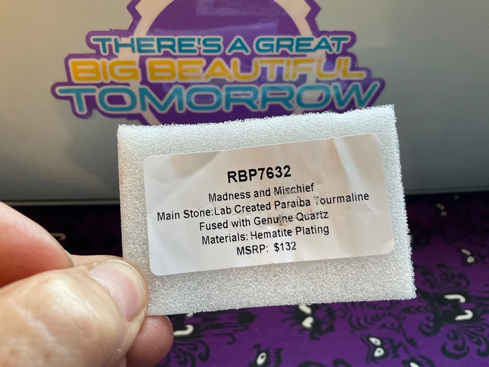 Anillo Villano Bomb Party Reign Talla 7 "Locura y Travesura" RBP7632 Paraiba Foto 2 de 2