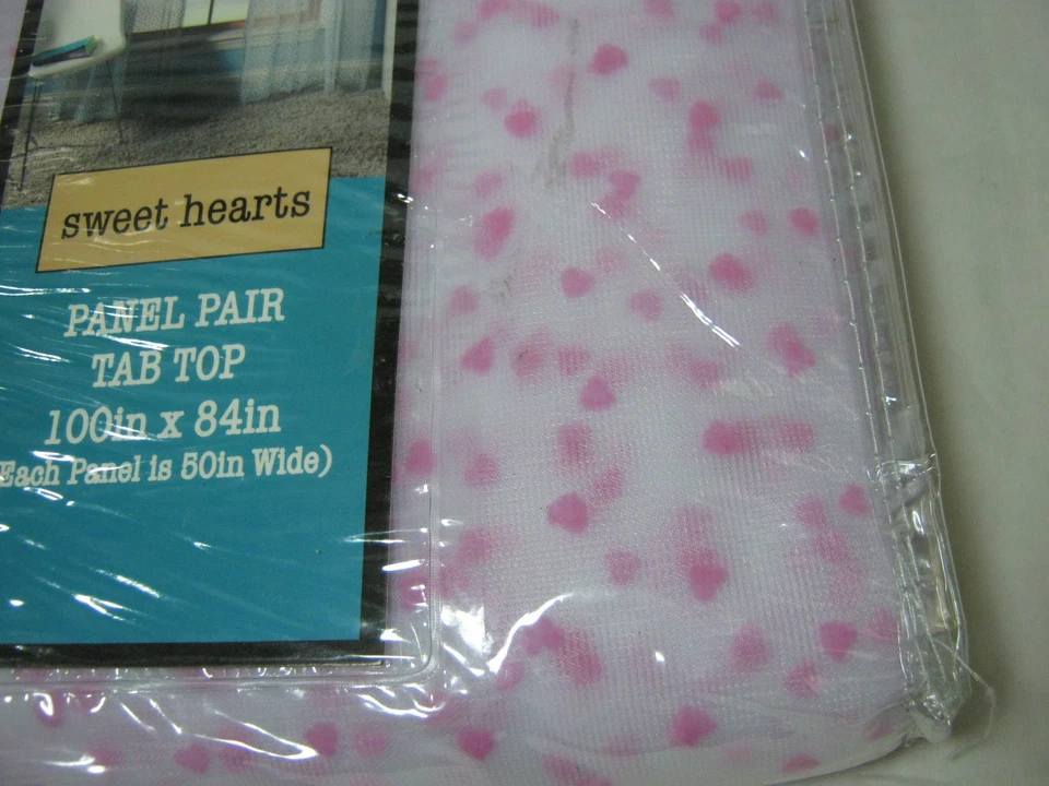 Nuevo BL HOME Rosa Mini Dulces Corazones RED FLOCADA Blanco Transparente Panel VENTANA 2 (50x84) Foto 4 de 4