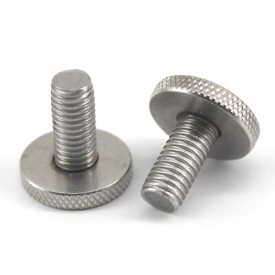 6 Pieces M8x20 Flat Knurled Head Screw 304 Stainless Steel Thumb Screws Bolts...