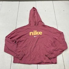 Nike Mauve Graphic Print Cropped Hoodie Women's Size X-Small