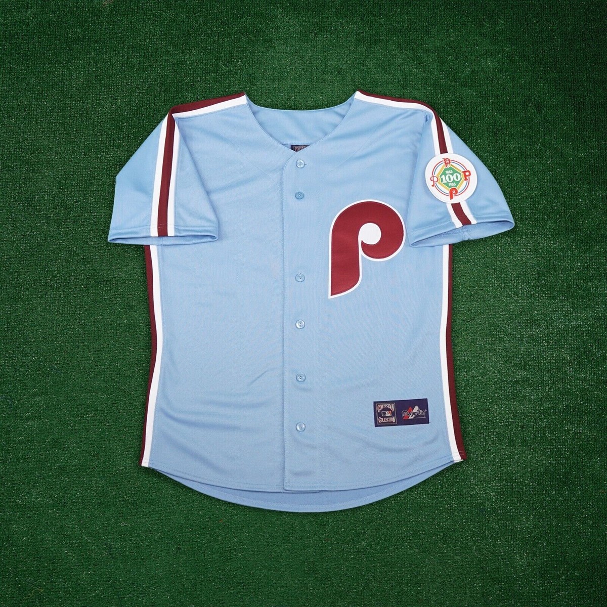 Philadelphia Phillies 1984 Cooperstown Men's Blue Throwback Away Jersey