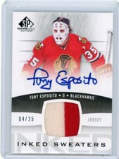 2013-14 Upper Deck SP Game Used Relic Autograph #IS-TE Tony Esposito /25