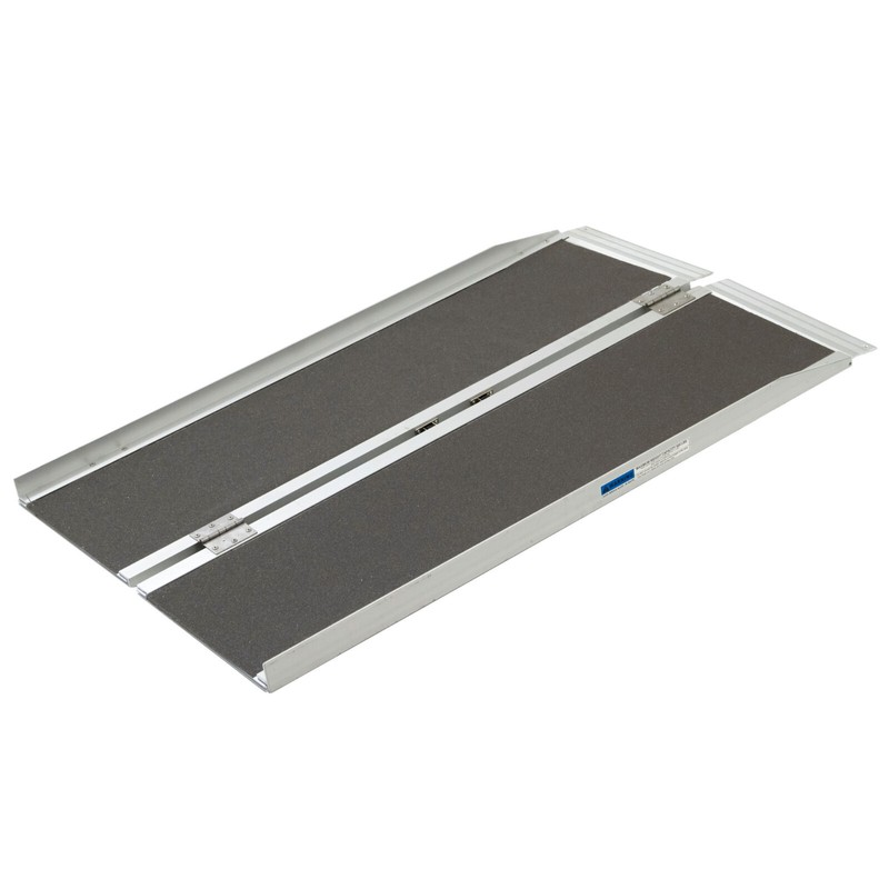 4' L Silver Spring Aluminum Single-Fold Grit-Coat Wheelchair Ramp - 600 lb. Cap