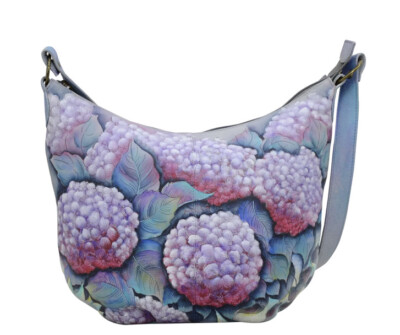 Anuschka ''HYPNOTIC HYDRANGEAS'' Classic Ruched Hobo '' NWT So Pretty!!