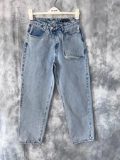 Women TOPFEELING High Waist Denim Jeans Size W 27 UK 6/8 Pocket Straight Fit