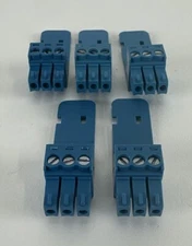 Extron 3-Pin Blue Phoenix Connector With Cable Rest, Lot of 5 10-703-11LF 3 Pin