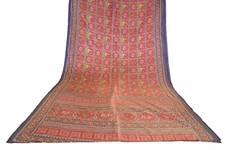 FNC Vintage Pink Sambalpuri Ikat Sarees Handwoven Art Silk Sari Fabric Antique