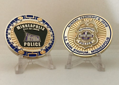 Minneapolis Super Bowl 52 LII MPD Police NFL Bank Stadium Challenge Coin Eagles - Picture 7 of 7