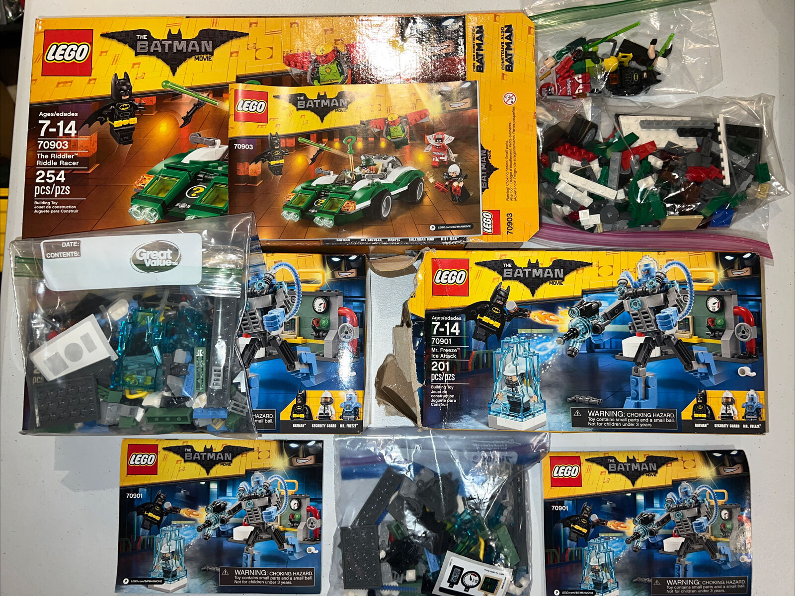 Lego The Batman Movie Riddler Racer & Mr Freeze Ice Attack 70901 & 70903. 3  Sets