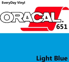 12"x5' - Light Blue  -Oracal 651 - shiny Adhesive Vinyl-Craft Hobby Sign Cutters