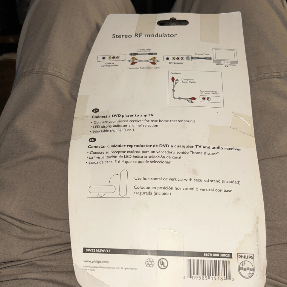 PHILLIPS SWS2103W/17 RF Moduator Video Converter S Video DVR Xbox PS2 Wii CABLE - Image 2 of 3