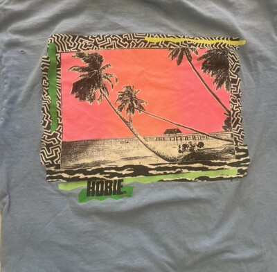 Vintage 80's HOBIE Blue T-Shirt Tee Shirt 1989 Hawaii Retro Single
