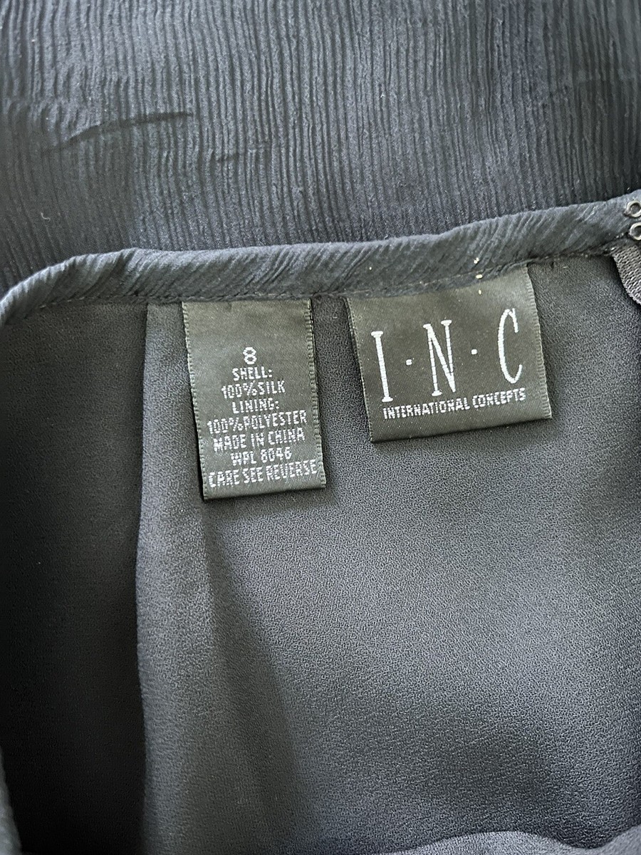 Jupe Ou Robe Noire INC International Concepts Taille 8 En 100% Soie - Neuve Avec étiquettes