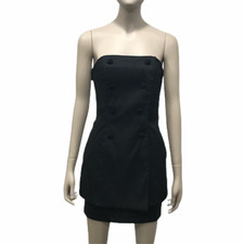 Vintage Jessica McClintock Little Black Dress Strapless Mini Party Cocktail LBD
