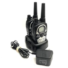 Midland GXT600 Black Handheld 2-Way Radios Walkie Talkies W/ Charger Base READ