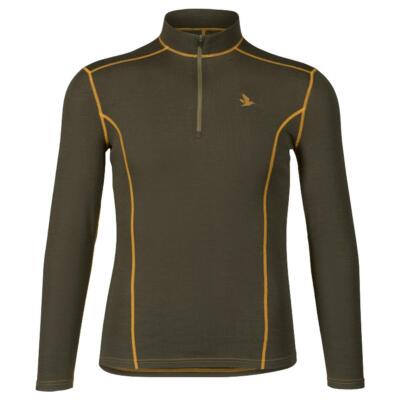 Seeland Mens Hawker Long Sleeve Wool Polyester Blend Base layer Pine green