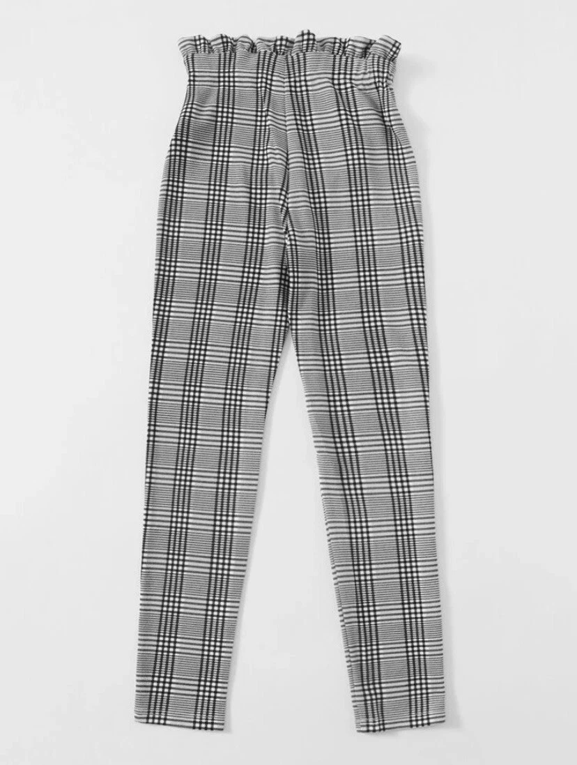 Belted plaid pants sale