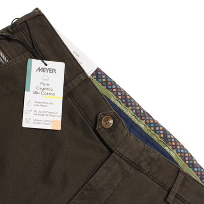 Meyer NWT Chinos / Casual Pants Size 50 34 US Bonn In Green Cotton Blend