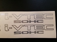 2x I-vtec Sohc Ivtec 5.5 Wide Emblem Vinyl Sticker Honda Civic Decal Drift Jdm