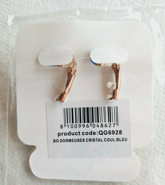 Boucles D’oreilles Cocktail Bleues – Fashion Jewelry – Fermoir Dormeuses
