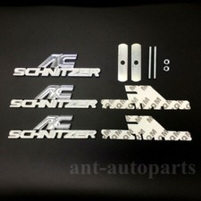 3x Metal Ac Schnitzer Logo Emblems Grille Badge Decal Sticker Auto Trunk Rear