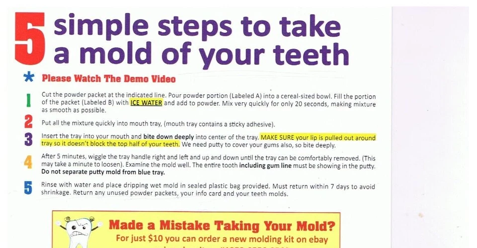 Kit de impresión de moldeo de dientes - Recomendado para ser utilizado por nuestros clientes actuales Foto 4 de 4