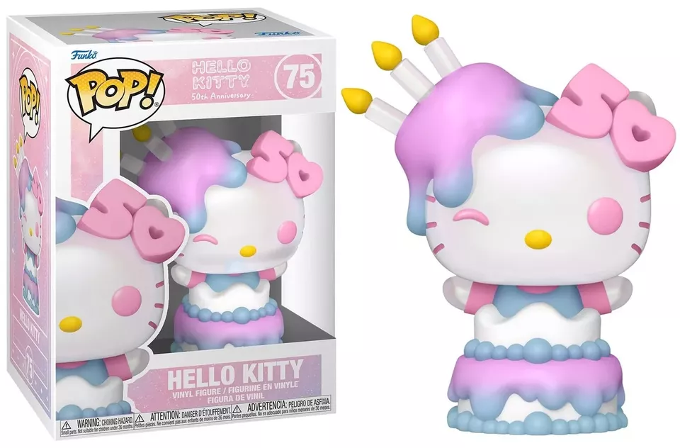 Hello Kitty 50th - IN Torta 9.5cm Pop Vinile Figura Funko 75 IN Magazzino - Immagine 2 di 3