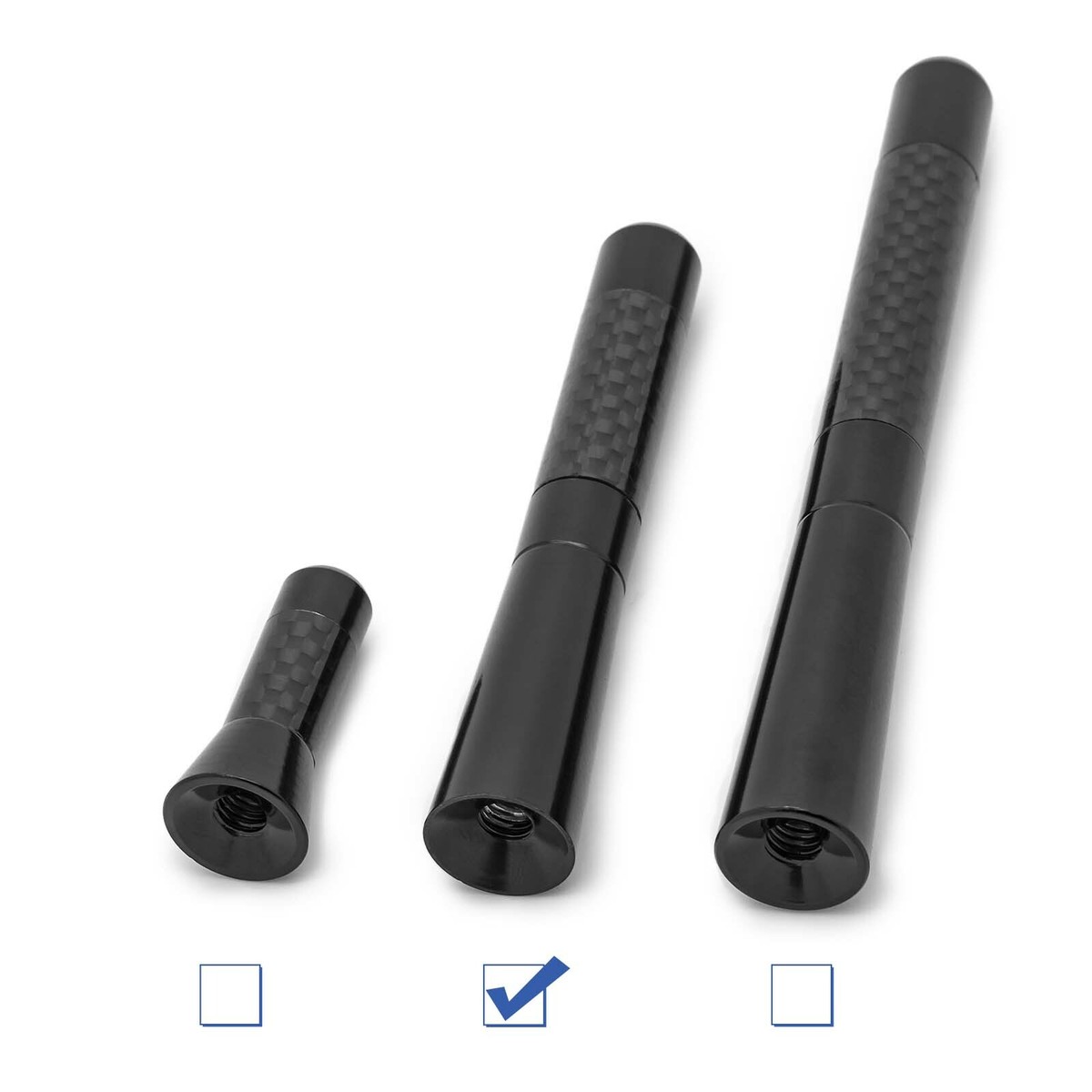 Antenne Radio Voiture Design Charbon - 9cm, Tige Courte, Universelle, Neuve