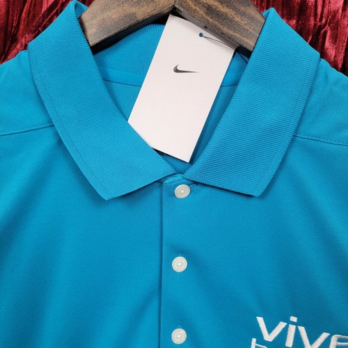 NEW NWT Nike Shirt Men's Lg Blue Turquoise Dri Fit Polo DC1963-444 VIVE HEALTH - Picture 2 of 14