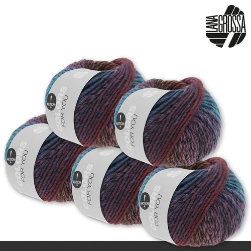 Lana Grossa 5x50 g Colors for you Dochtgarn Farbverlauf Wolle Stricken 12 Farben - Bild 2 von 25