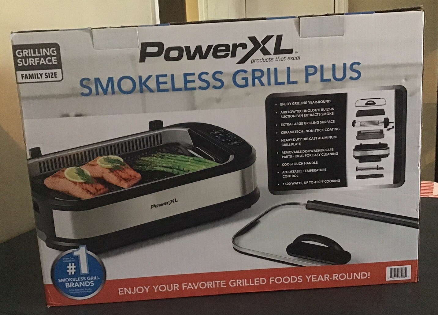 PowerXL Smokeless Grill Plus with Tempered Glass Lid (Brand New in Box