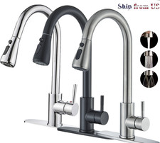 Brushed Nickel Kitchen Faucet Sink Mixer Faucet Pull Down Sprayer Single Handle