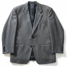 Canali Proposta Grey Houndstooth Wool Blazer, Men's 52R Sport Coat, Italian Made