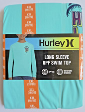 HURLEY BOYS LONG SLEEVE MOISTURE WICKING UV UPF 50 T-SHIRT SIZE XXL 18-20 NEW