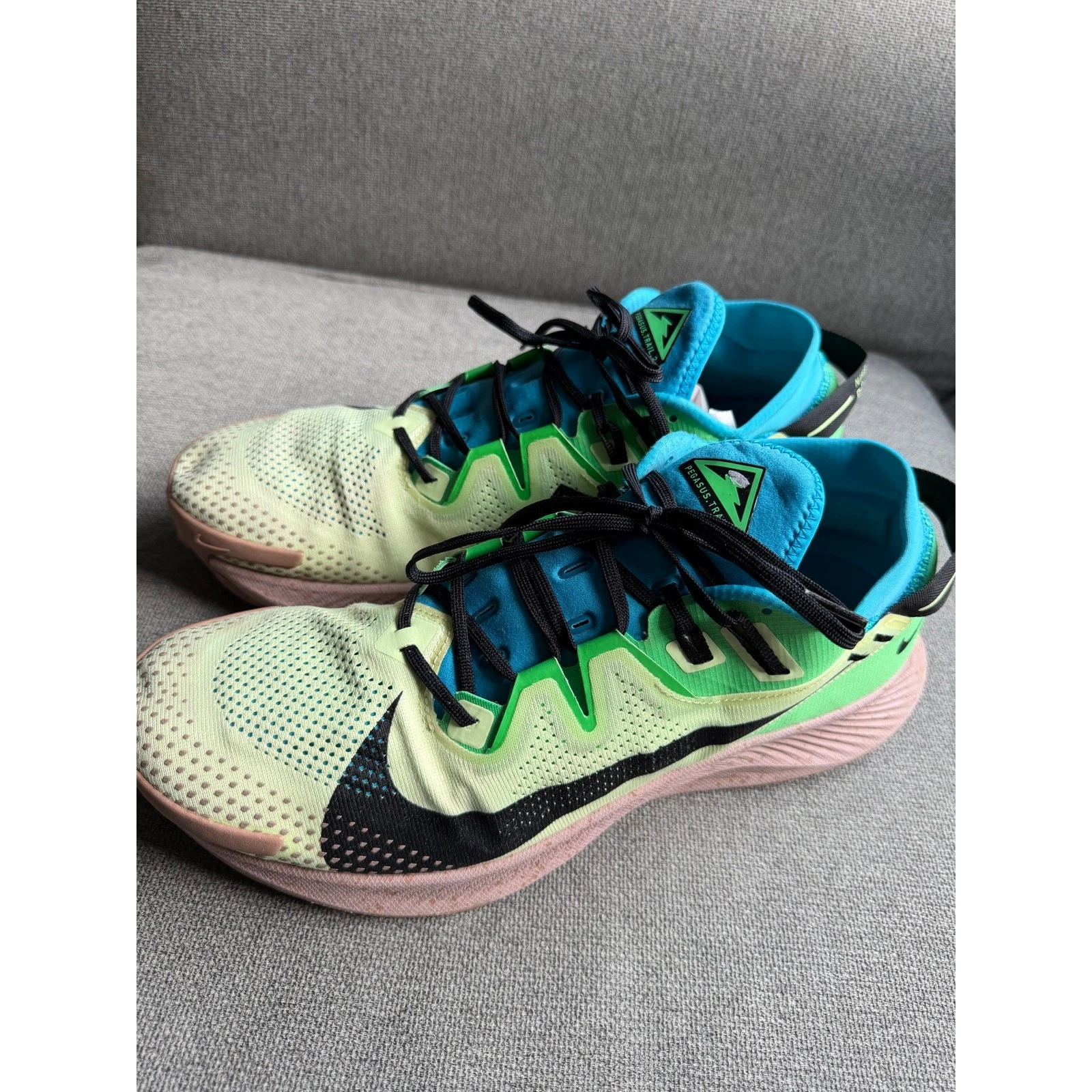Nike Pegasus Trail 2 Barely Volt Green Blue Black Gum CK4305-700 Men's 14