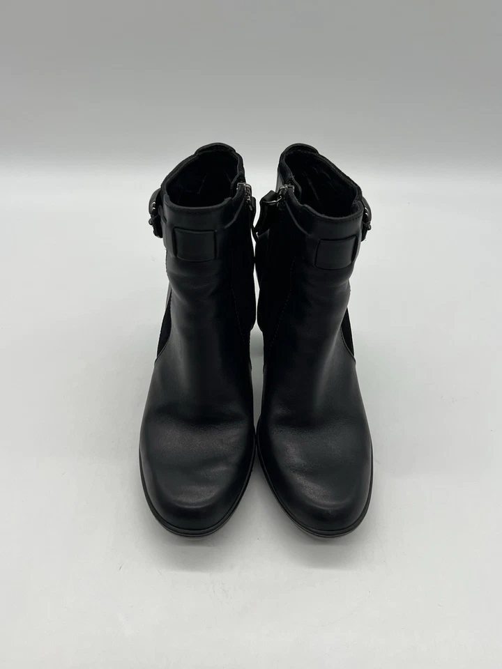 Tod's Women’s S 37 US 6.5 Black Leather Zipper Suede High Heels Bootie Shoes. - Image 4 of 4