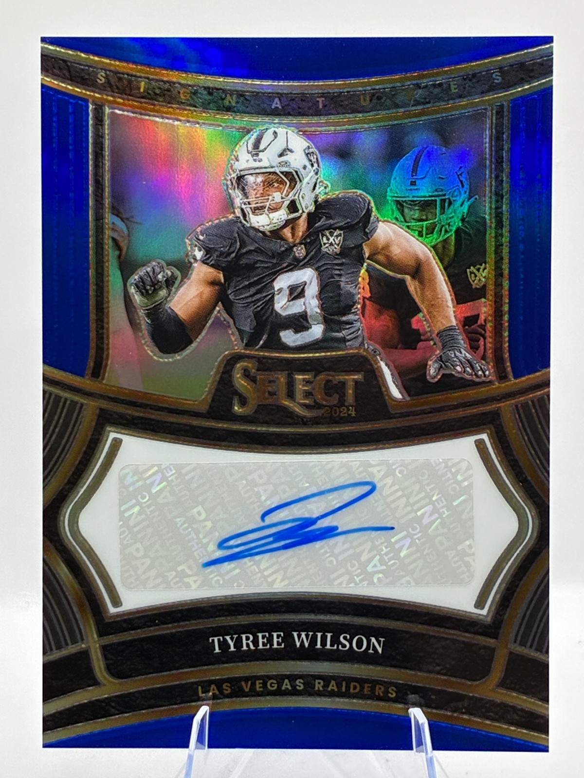 2024 Panini Select Tyree Wilson Signatures Blue Prizm Auto #/149 Raiders #SP-TWN