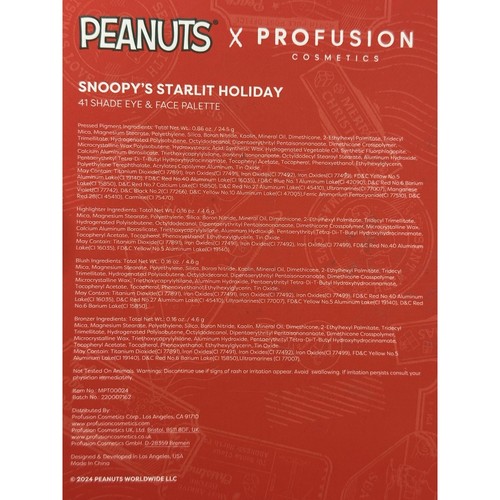 Profusion X Peanuts "Snoopy's Starlit Holiday" 41 Shade Eye & Face Palette New - Picture 6 of 9