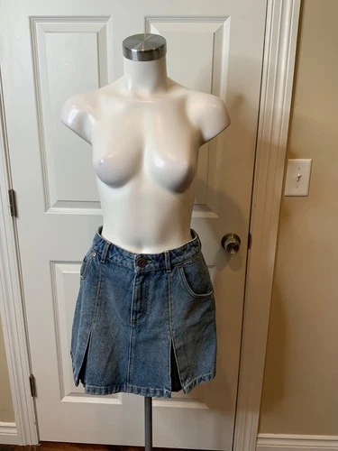 Balmain Paris Vintage Blue Denim Pleated Mini Skirt, Size 4 | 36 NWT image 2