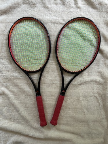 *USED* TWO ANGELL CUSTOM TC100 (16X19) TENNIS RACQUETS (4-1/8 & A 4-1/4)