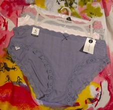 5 NEW LAURA ASHLEY LS1090 5PKCK MF SUPER SOFT W/LACE HIPSTER PANTIES M