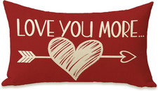 Valentines Day Lumbar Decorative Rectangle Pillow Cover 12 X 20, Love You More R